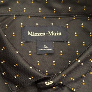 Mizzen+Main Navy Shirt with Orange and White Dots XL